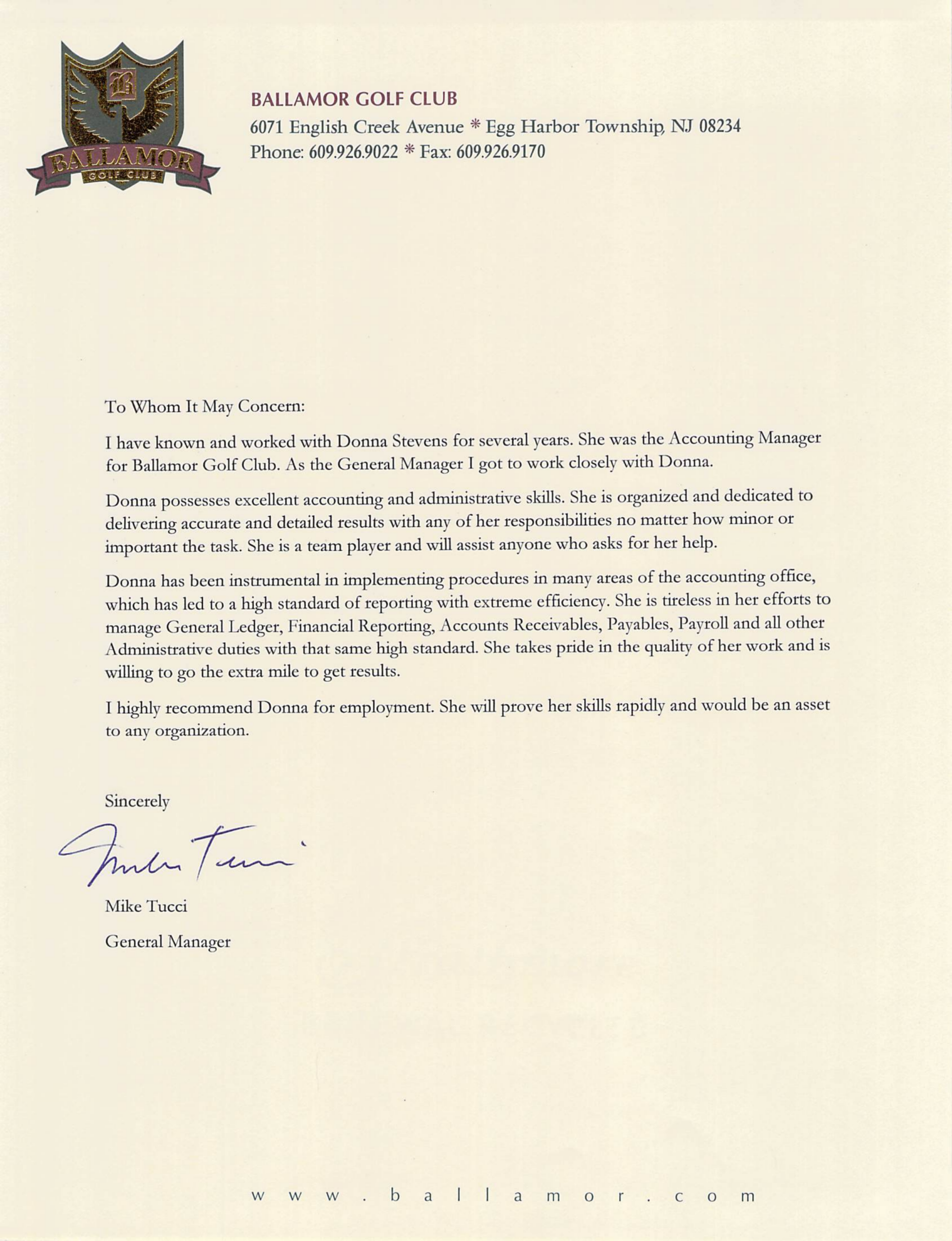 Letter of Recommendation 1