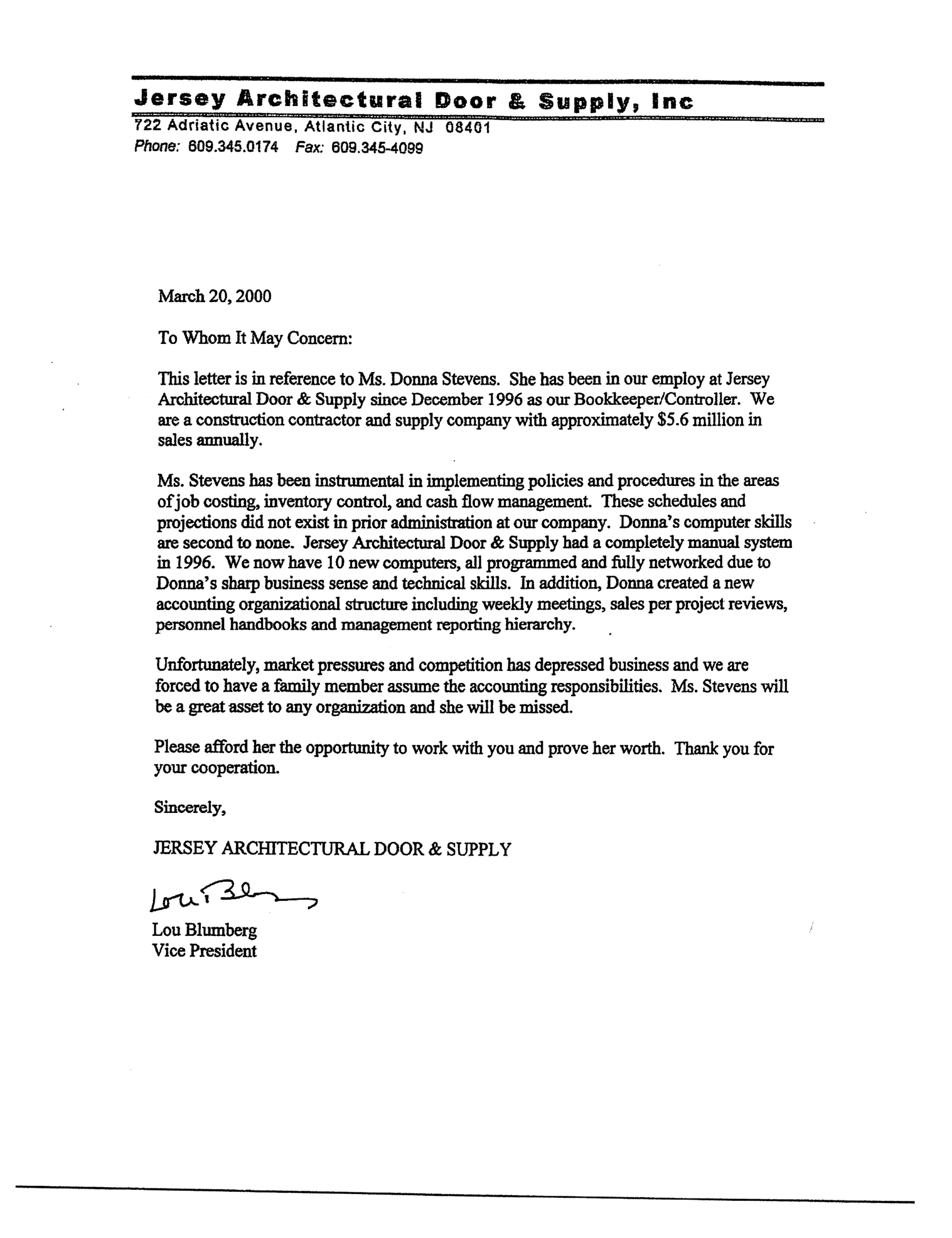 Letter of Recommendation 3