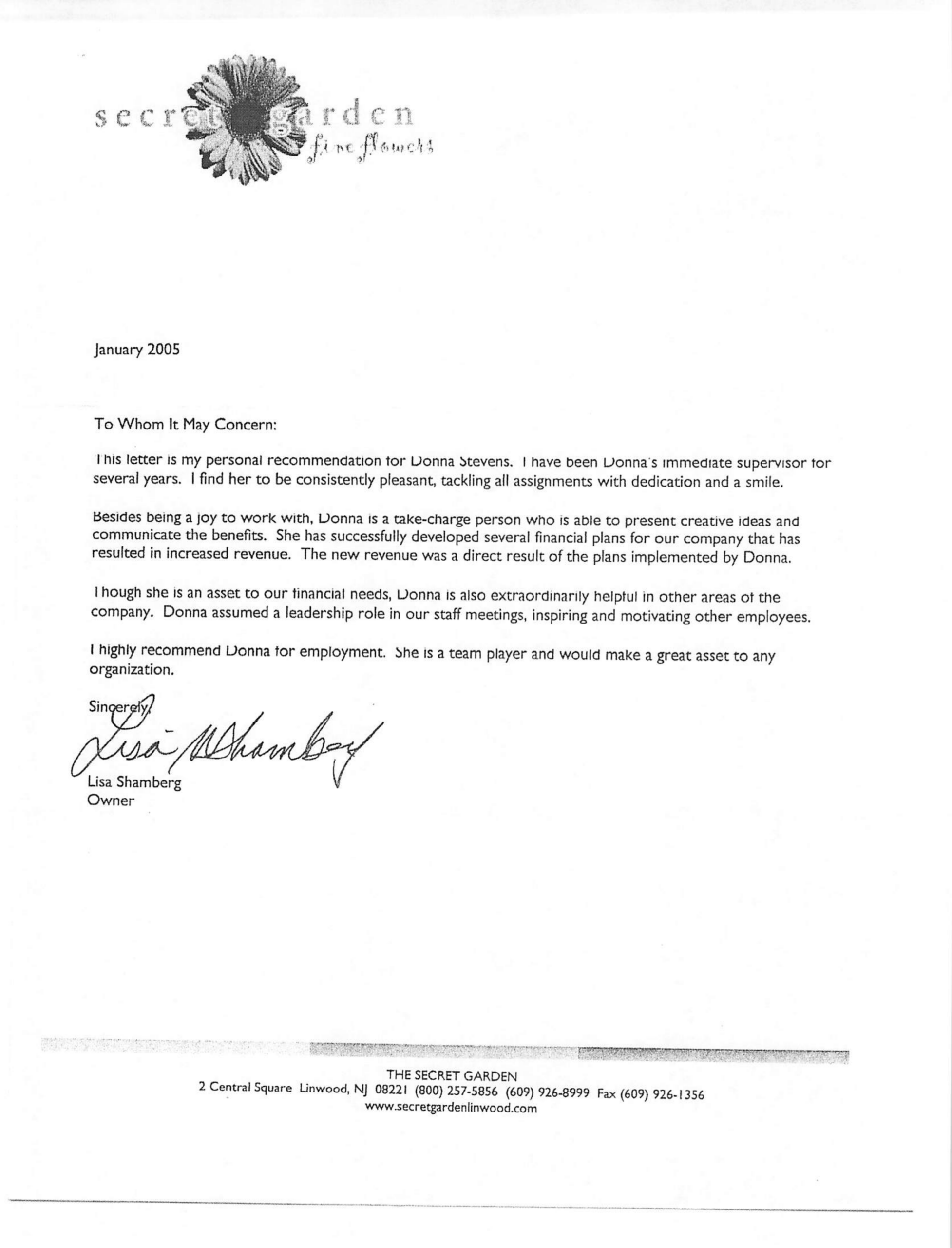 Letter of Recommendation 4